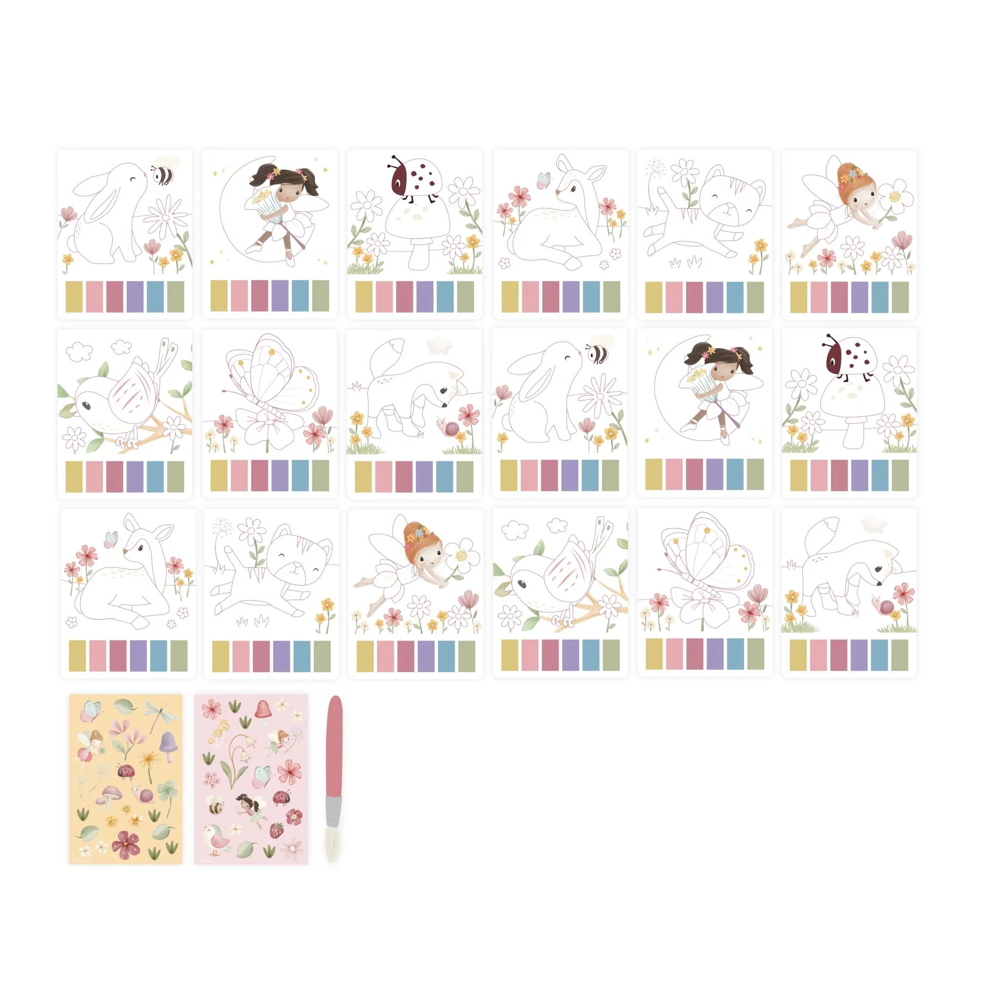 Set de pintura acuarela con stickers