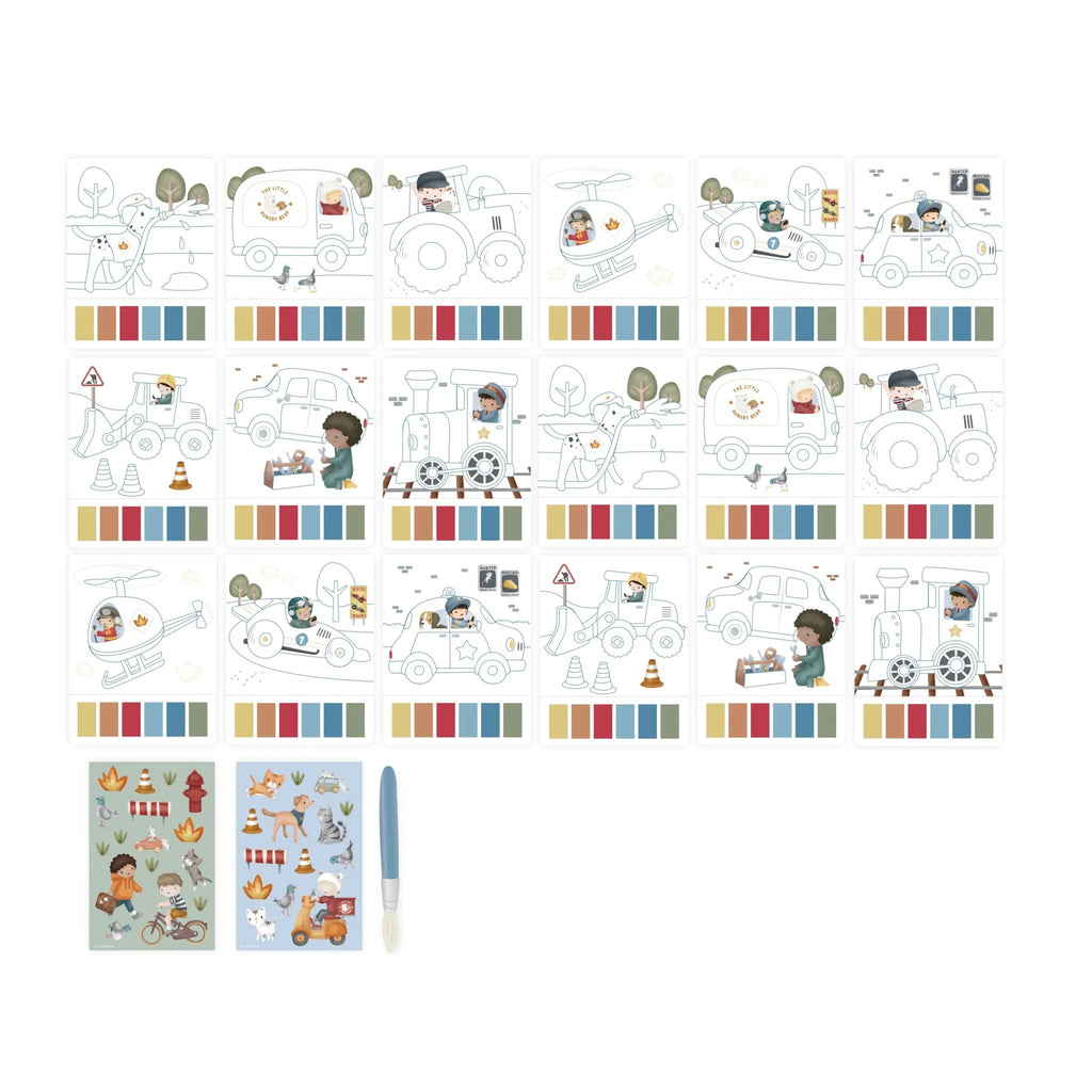 Set de pintura acuarela con stickers