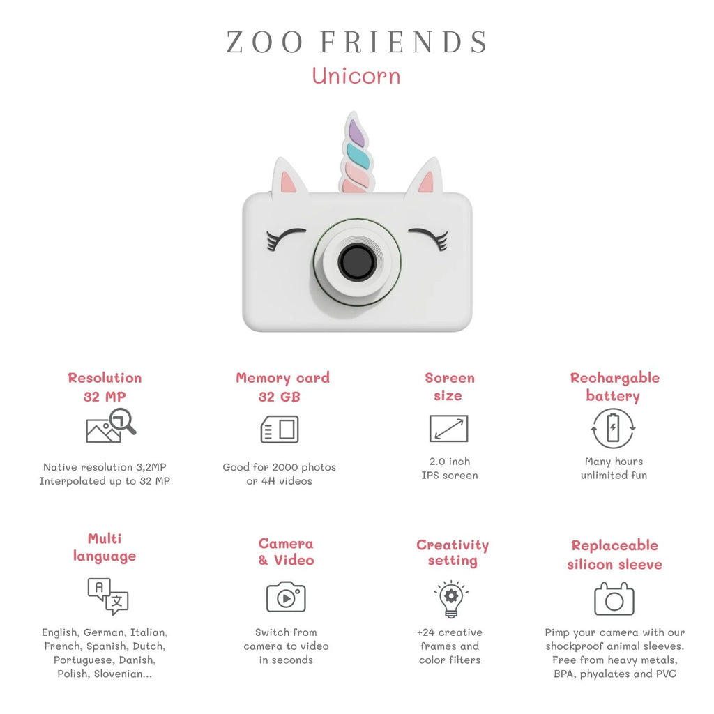 Cámara fotográfica unicornio Zoo Friends