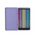 Lata lápices de colores metalizados