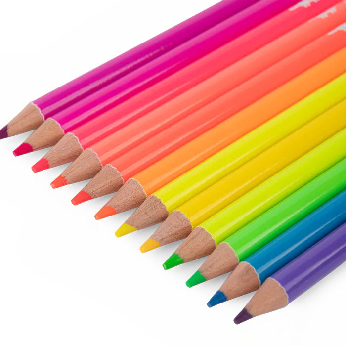 Lata lápices de colores neón