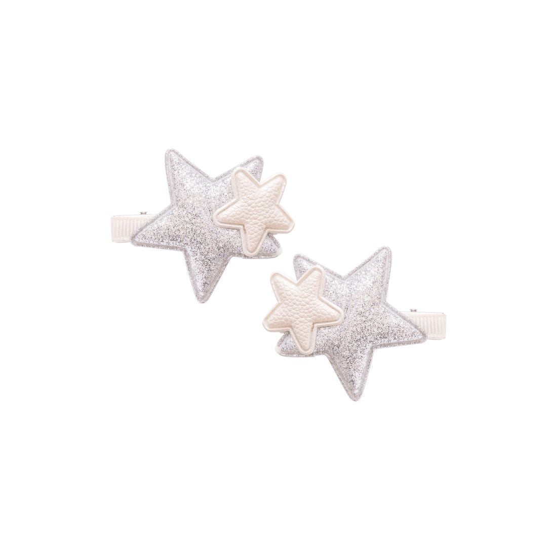 Clips Double star Amira - plata