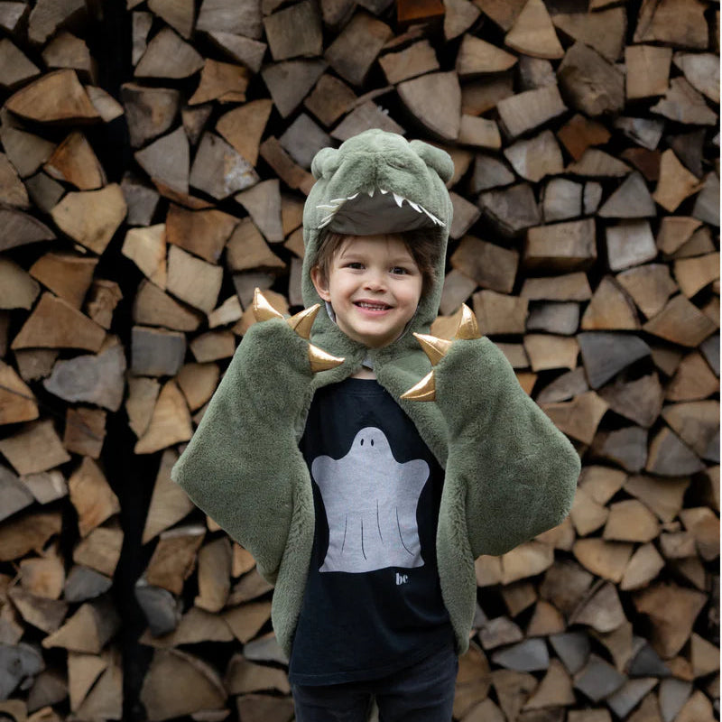 Capa de dinosaurio de peluche