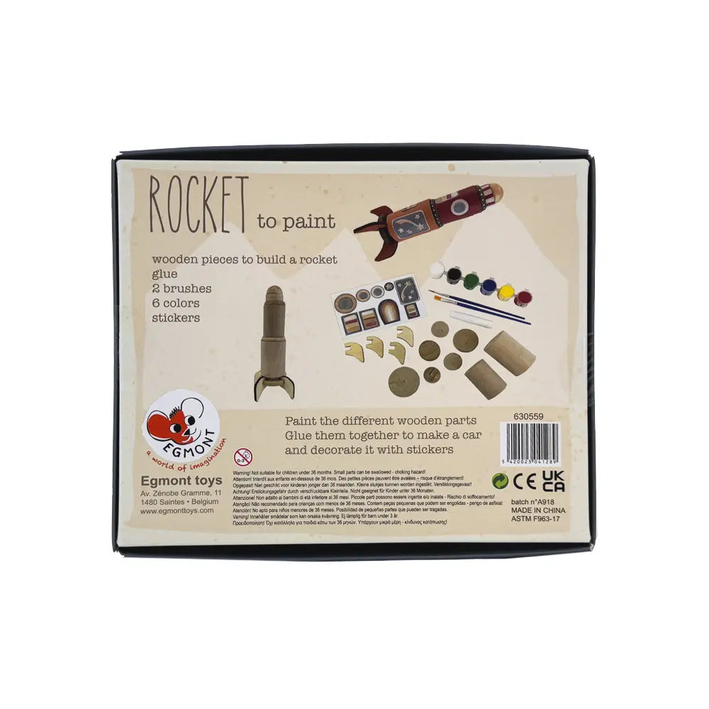 Kit Cohete de Madera: Construir y Pintar