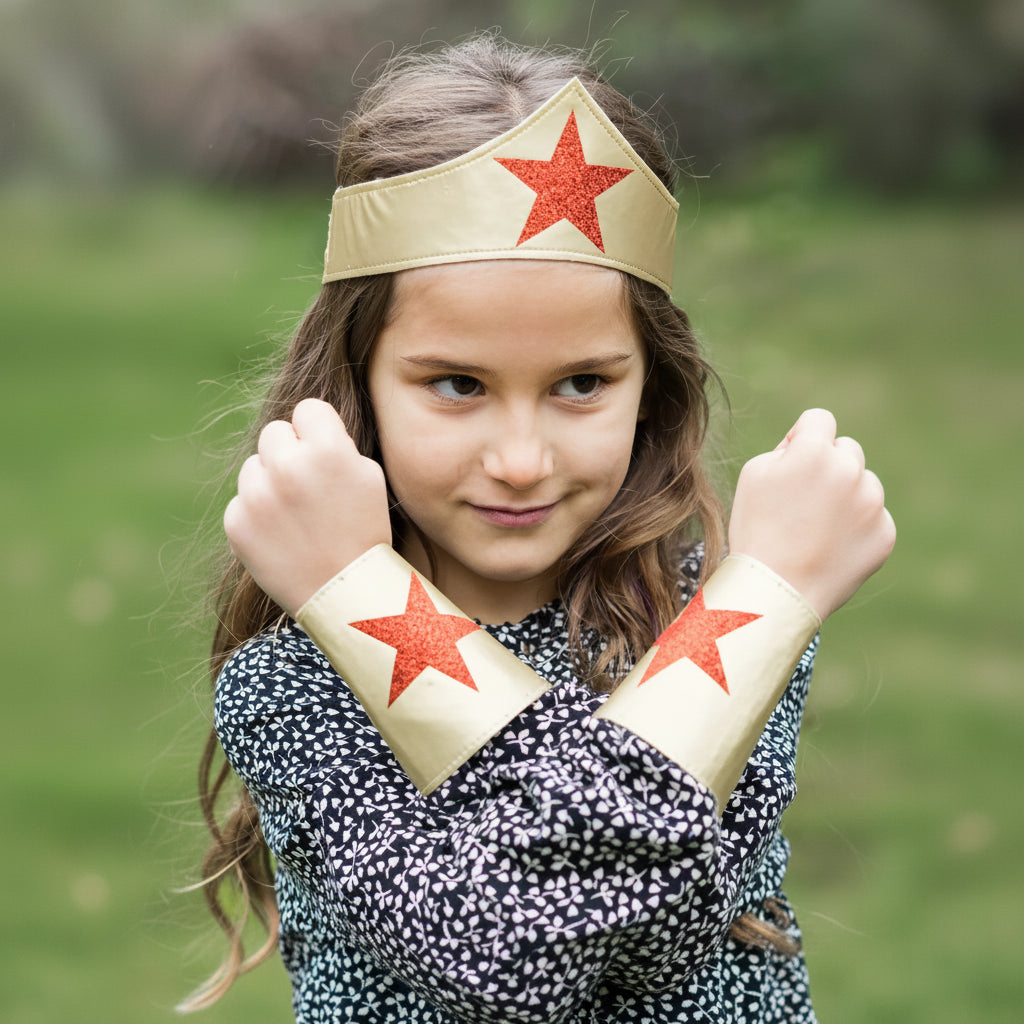 Diadema y muñequeras Superhero Girl