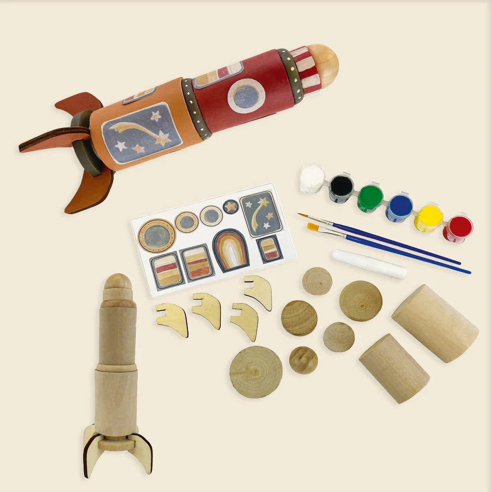 Kit Cohete de Madera: Construir y Pintar