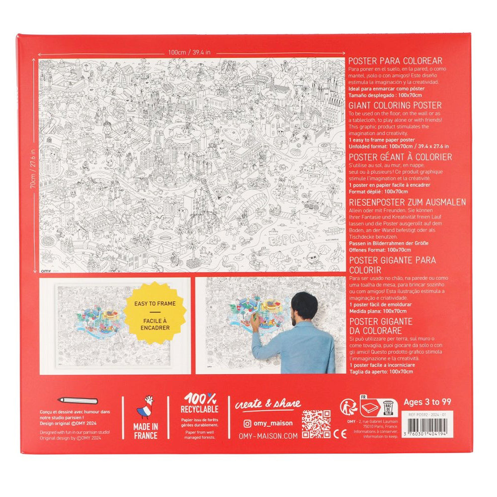 Poster XL para colorear - España