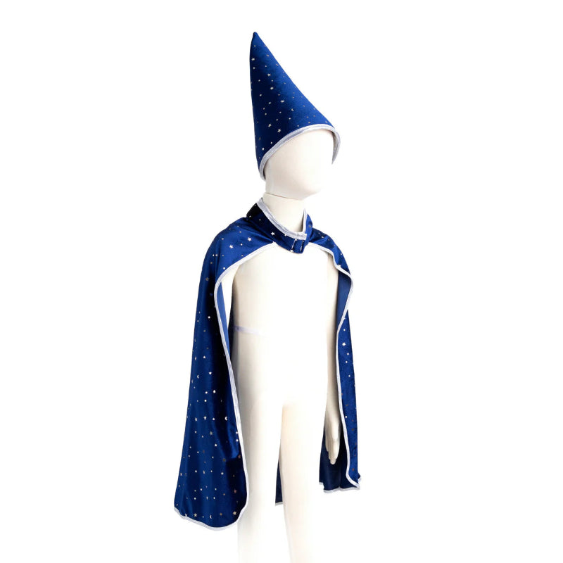 Capa y sombrero Blue Wizard