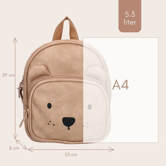 Mochila de cuero - Osito arena