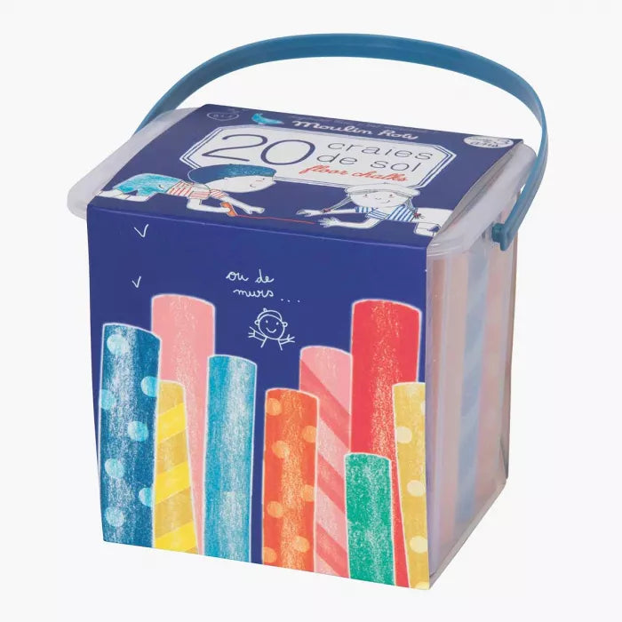 Caja de 20 tizas suelo Aujourd'hui c'est mercredi