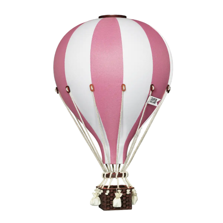 Globo aerostático - Blanco y rosa claro
