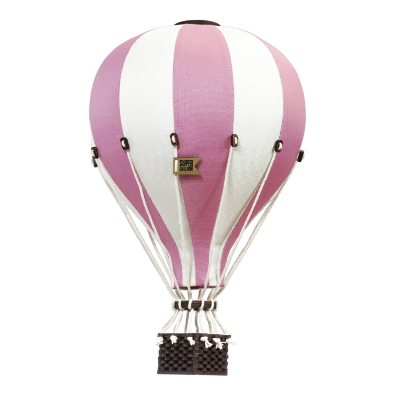 Globo aerostático - Blanco y rosa claro