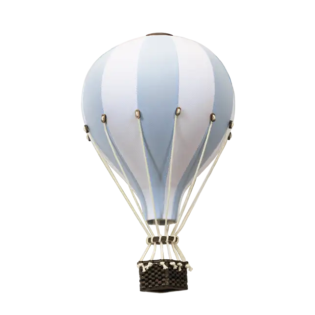 Globo aerostático - Blanco y azul claro