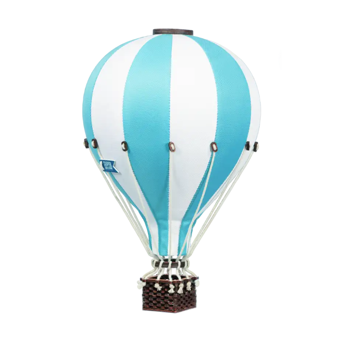 Globo aeroestático - Blanco y turquesa