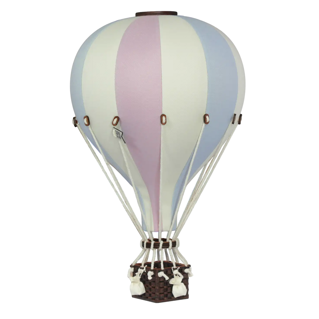 Globo aerostático - Azul, rosa y crema