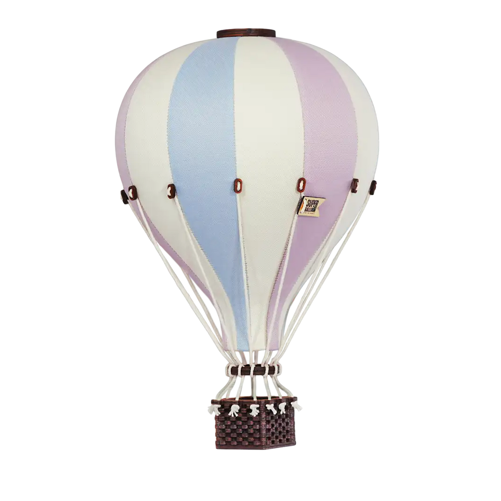 Globo aerostático - Azul, rosa y crema