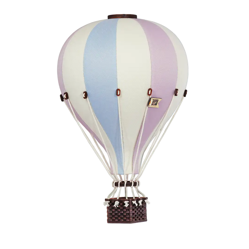 Globo aerostático - Azul, rosa y crema