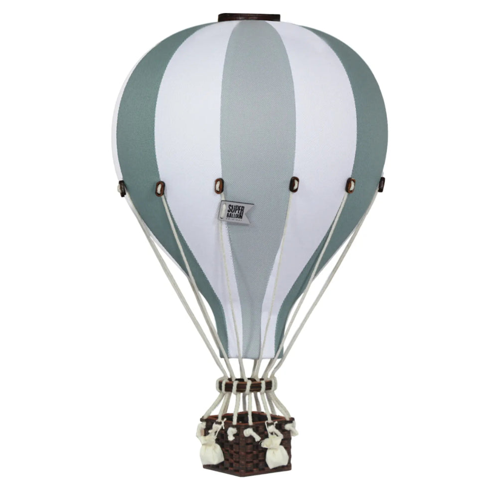 Globo aerostático - Verde, blanco y gris menta