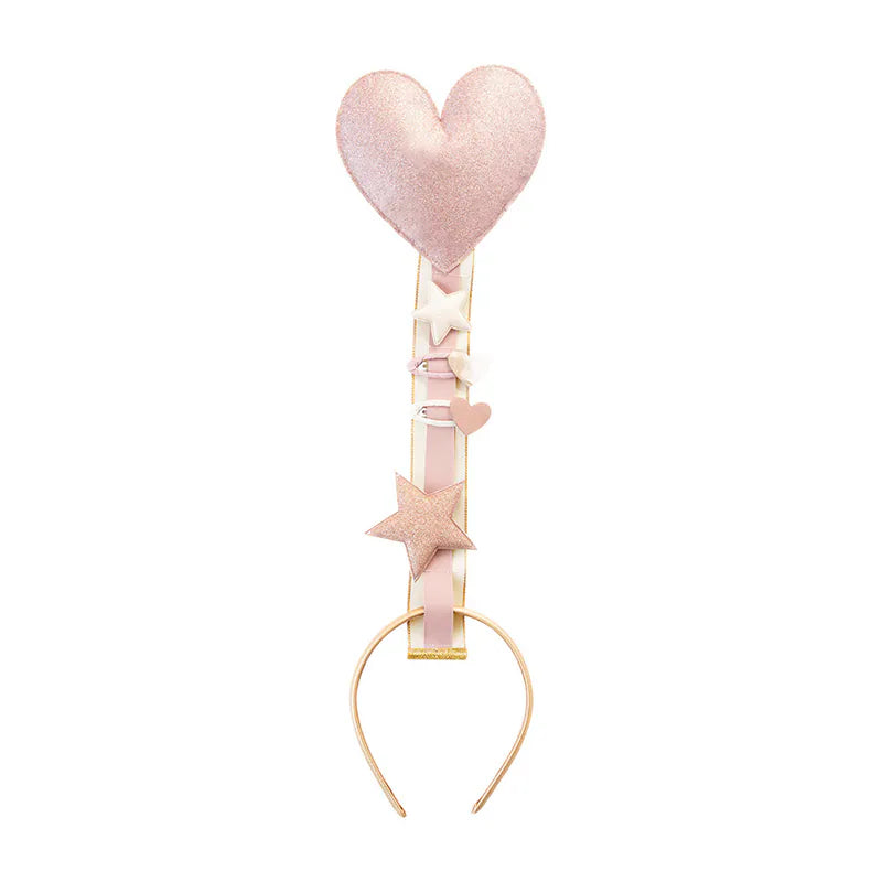 Colgador de clips corazón rosa claro garling