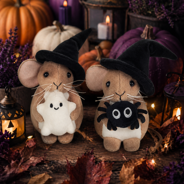 Ratón halloween con fantasma
