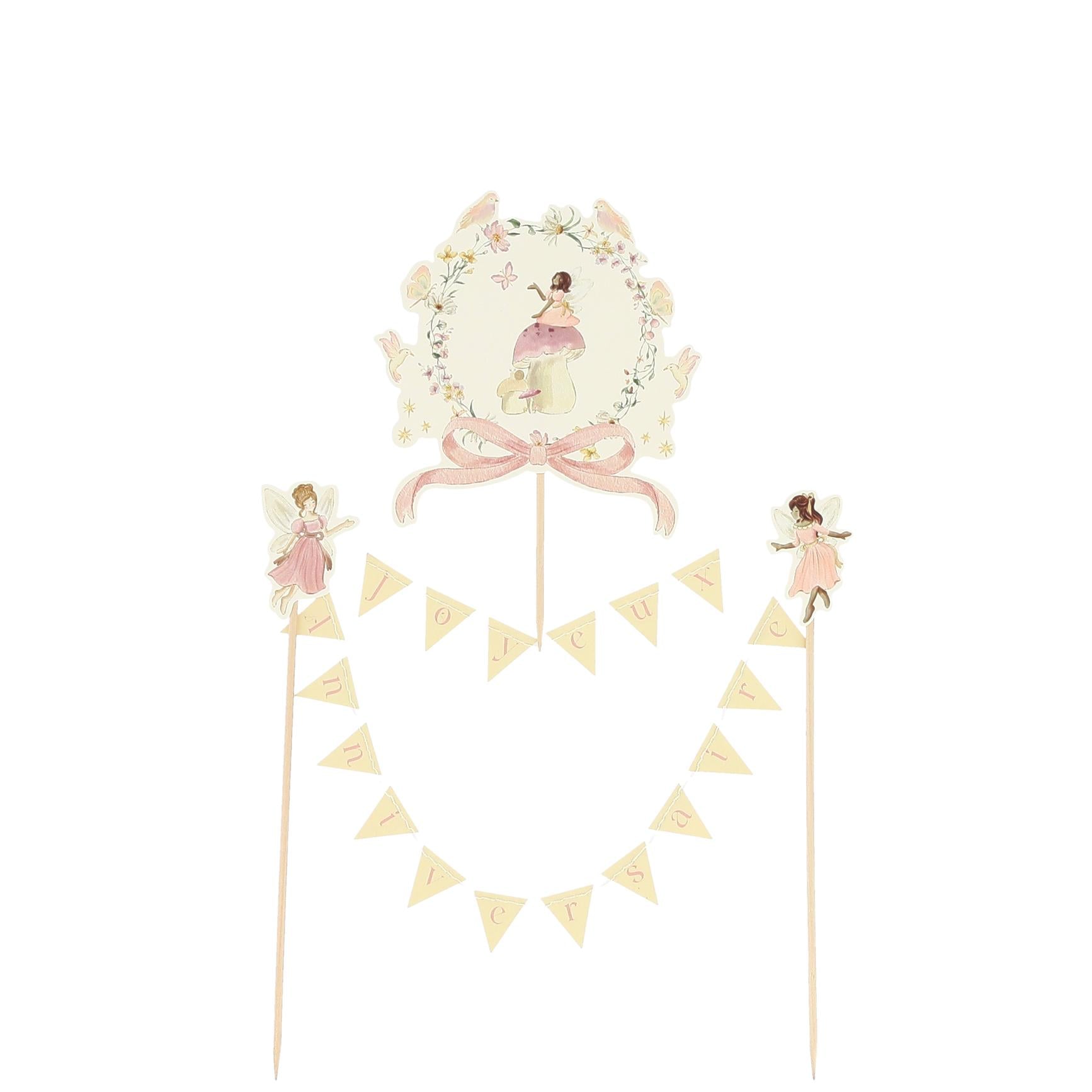 Cake Topper Guirlande Joyeux Anniversaire Fairy World