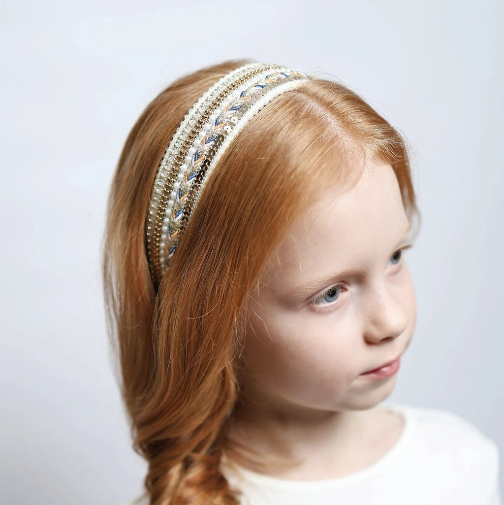 Diadema trenza luxe - perla