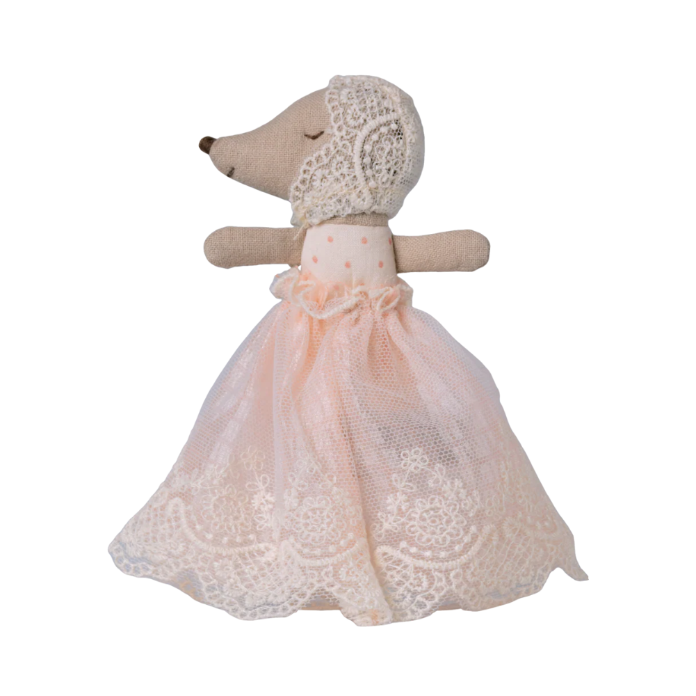 Ratón bebé con bata - Rosa