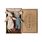 Pareja de abuelos ratones en caja de puros