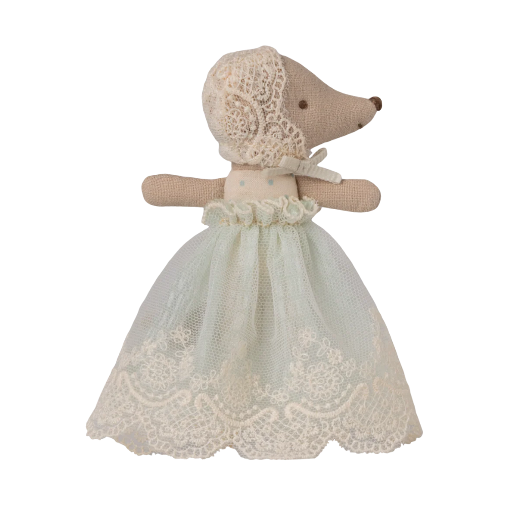 Bebé ratón con bata - Menta
