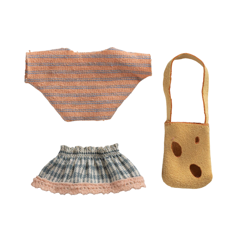 Ropa y bolso, hermana ratona pequeña