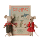 Ratones gemelos navideños en libro