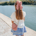 Clip lazo grande Gingham Ruffle