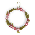 Corona hojas y flores rosa