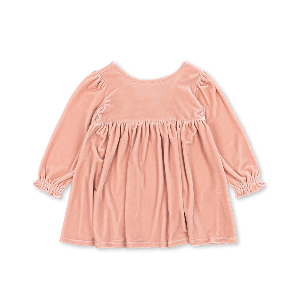 Gia Bow Dress - Cloud Pink