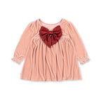 Gia Bow Dress - Cloud Pink