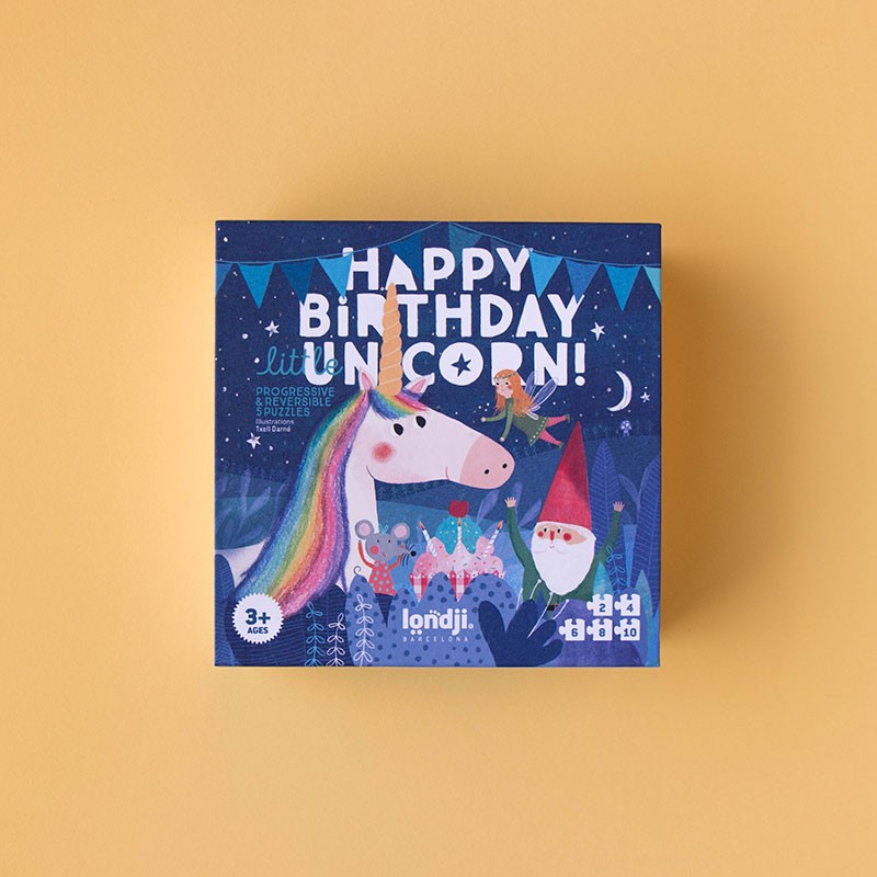 Happy birthday unicorn! - Puzzle progresivo & reversible