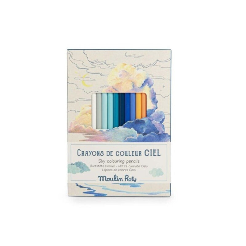 Lápices de colores cielo