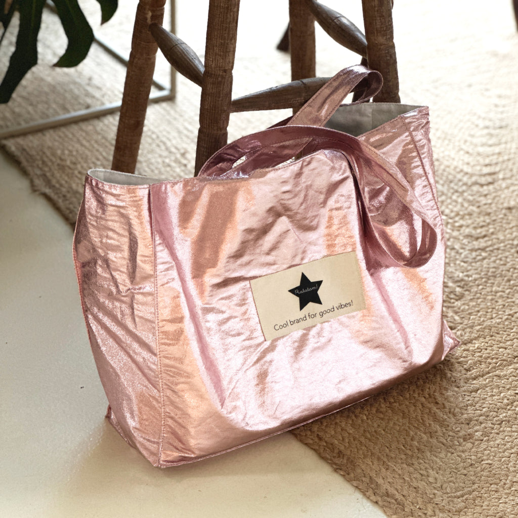 Bolso de tela metalizada