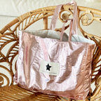 Bolso de tela metalizada