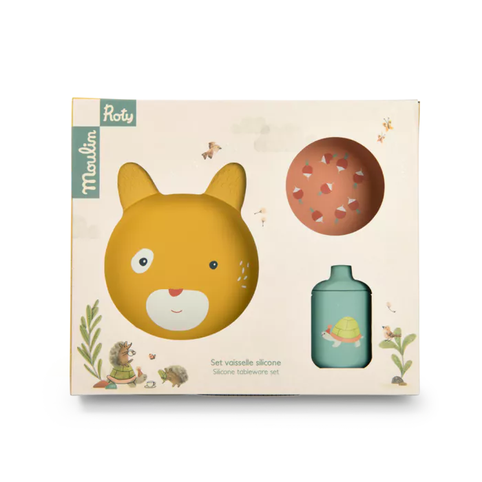 Set vajilla silicona - Trois petits lapins