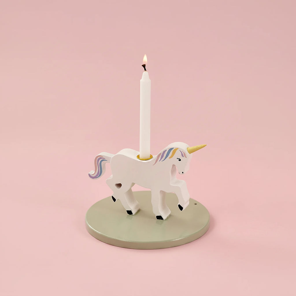 Portavelas Cumpleaños Unicornio