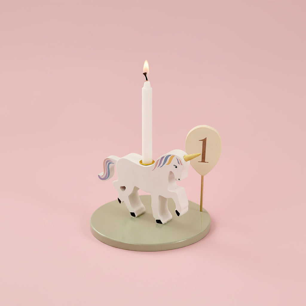 Portavelas Cumpleaños Unicornio