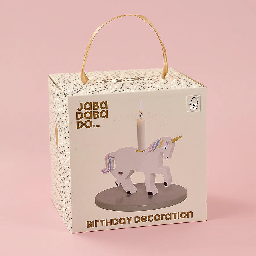 Portavelas Cumpleaños Unicornio