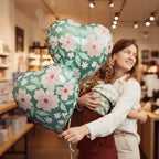 Globo Foil Corazón con Flores