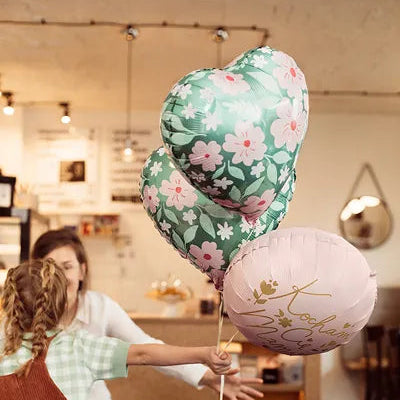 Globo Foil Corazón con Flores