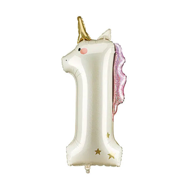 Globo Foil Números Unicornio