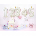 Globo Foil Números Unicornio