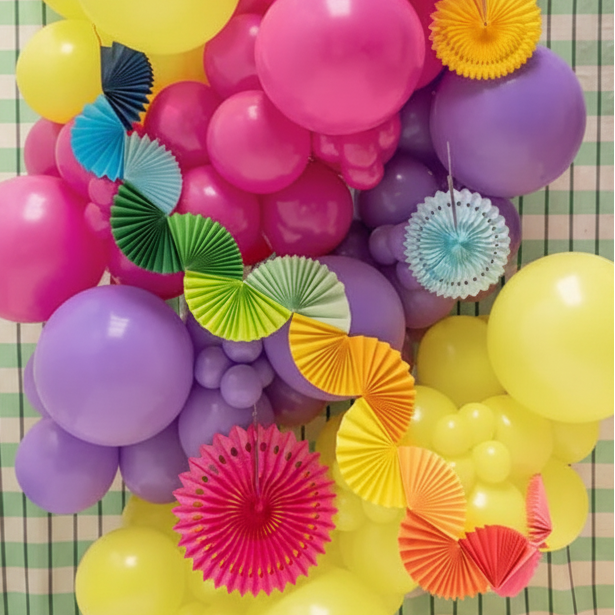 Paper garland Rainbow Fans