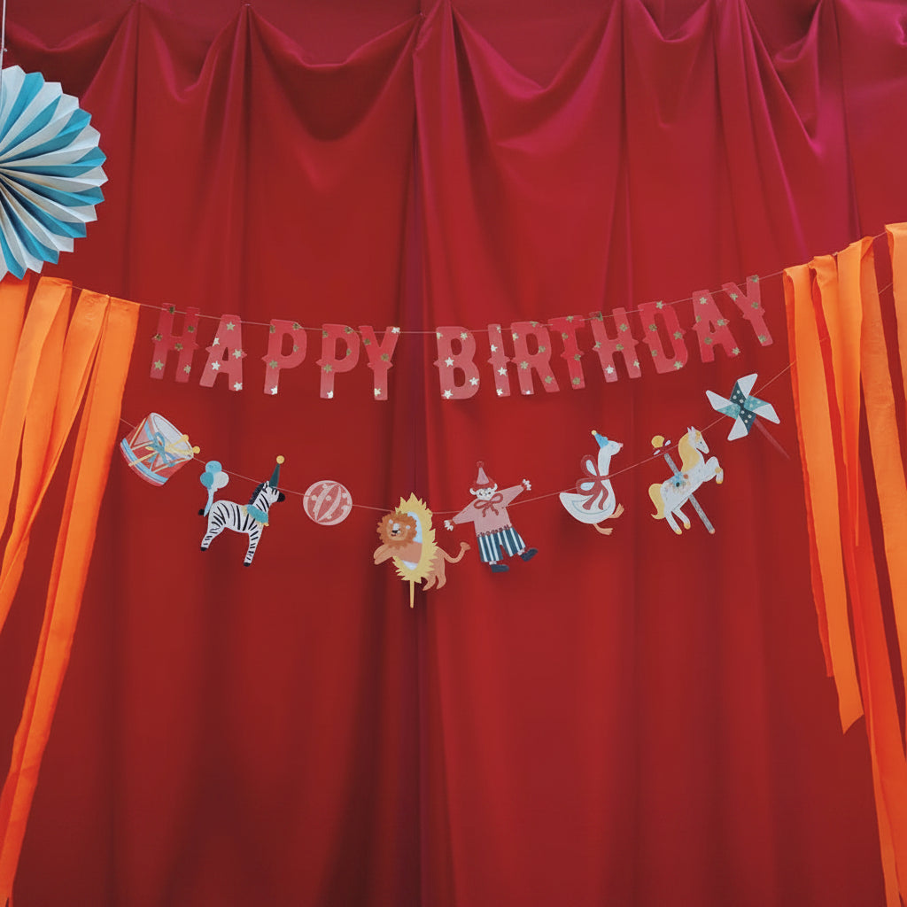 Banner Happy Birthday Circo