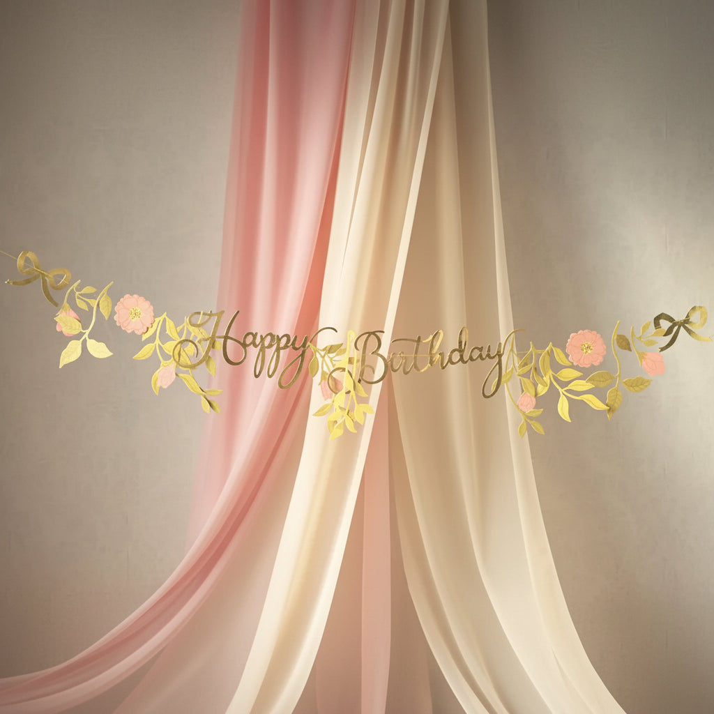 Banner Happy Birthday Flowers